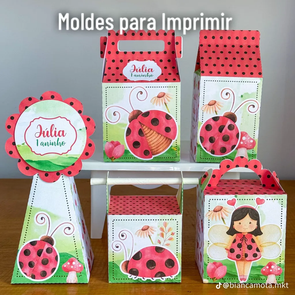 Kit de moldes Joaninha para festa infantil