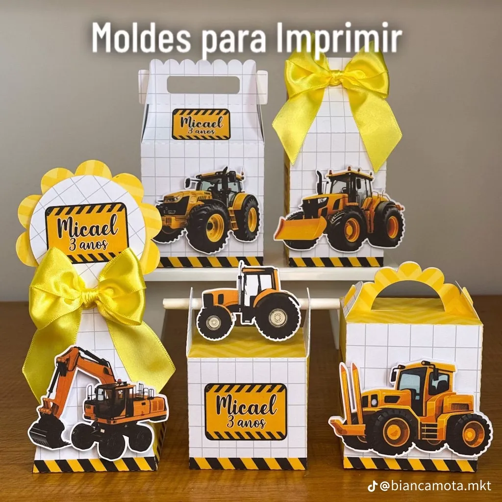 Kit de moldes Construção para festa infantil