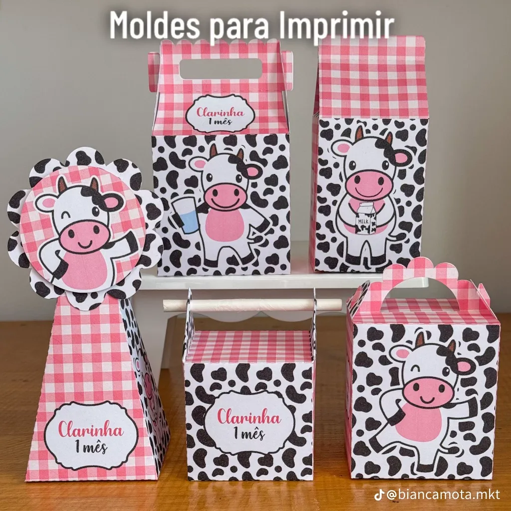 Kit de moldes Vaquinha para festa infantil