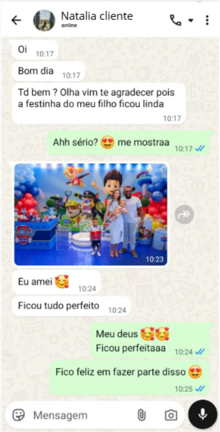 Depoimento real de cliente no WhatsApp 4